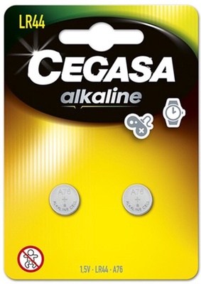 Pila Cegasa Alcalina LR44 1,5V Blister 2 Uds