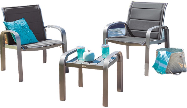 Conjunto para Jardín Elyn Antracita 2 Sillones + Mesa Conjunto para Jardín Elyn Antracita 2 Sillones + Mesa