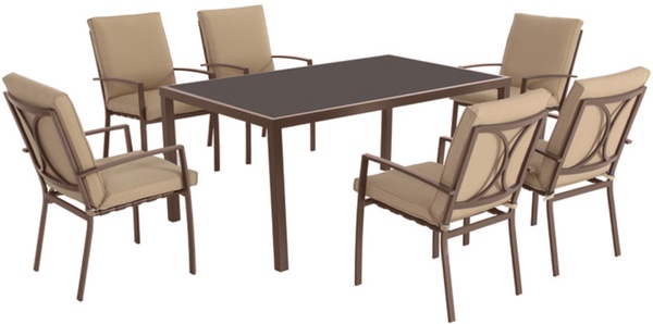 Conjunto Mesa Jardin con 6 Sillones Modelo Madeira