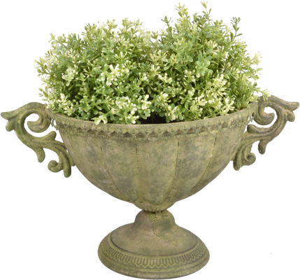 Maceta Metal Envejecido Verde Ovalada S