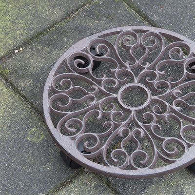 Carro Hierro Fundido para Plantas Redondo L