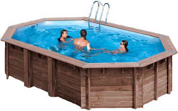 Piscina Sunbay Madera Ovalada 632x335x130 cm