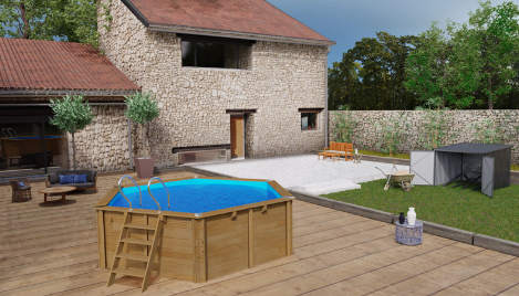 Piscina Sunbay Madera Redonda �428 x 136 cm