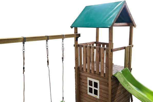 Parque Infantil Tibidabo Lona L Casita y Rampa de Escalada Columpio Doble