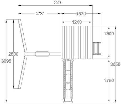 Parque Infantil Tibidabo Casita Rampa de Escalada y Columpio Individual