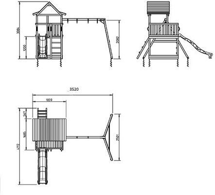 Parque Infantil Pagoda L con Columpio Individual
