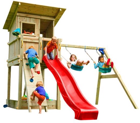 Parque Infantil Beach Hut L con Columpio Individual