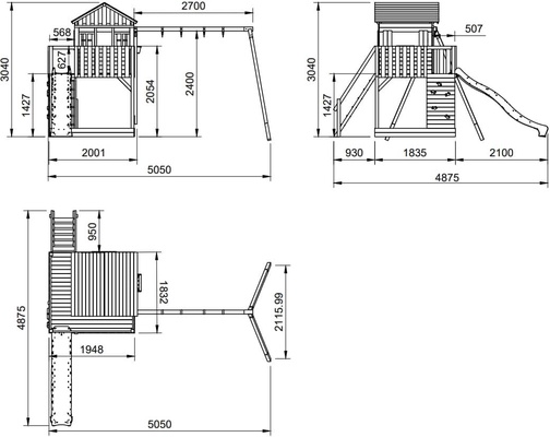 Parque Infantil Lollipop XL con Columpio Individual