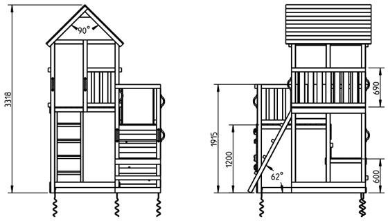 Parque Infantil Penthouse XL con Columpio Doble