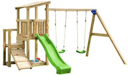 Parque Juegos Infantil Madera Mini Cascade con Columpio Doble