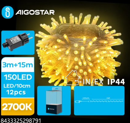 Luces Led Navidad Luz Calida Max 3.6W 15 Mt