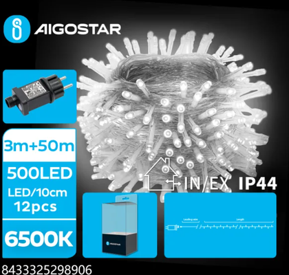 Guirnalda Luces Led Navidad Luz Blanca Max 6W 50 Metros