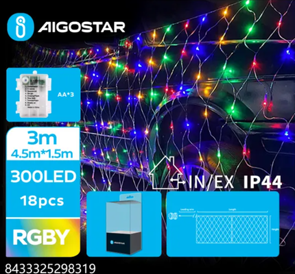 Tira Luces Led Navidad con Pila Varios Colores 4,5x1,5 m