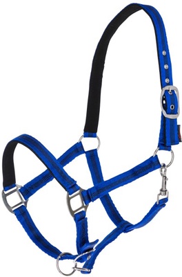 Cabezada Caballo Mustang Regulable Azul/Negro Talla Full