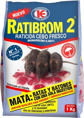 Raticida Ratibrom 2 Cebo Fresco Bolsa 1 kg Raticida Ratibrom 2 Cebo Fresco Bolsa 1 kg