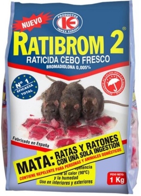 Raticida Ratibrom 2 Cebo Fresco Bolsa 1 kg