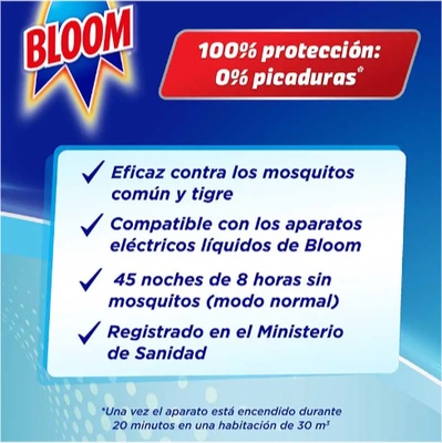 Bloom Insecticida Electrico Antimosquitos Recambio 45 Noches