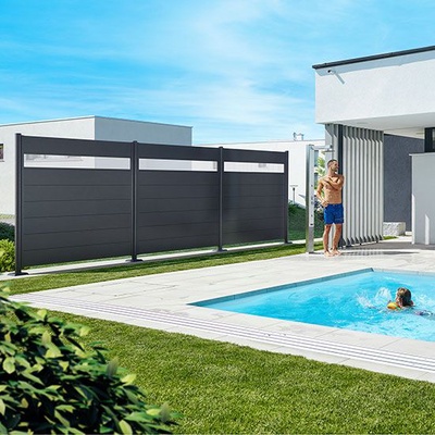 Pantalla Privacidad Con Panel 135x100 Plata Metalica