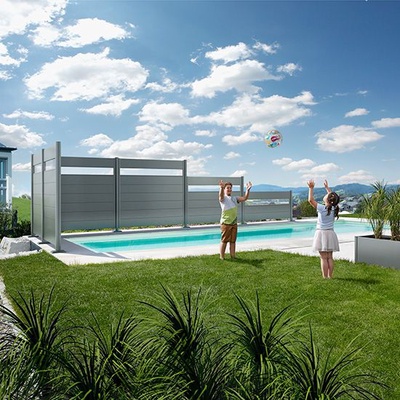 Pantalla Privacidad Con Panel 180x180 Gris Oscuro