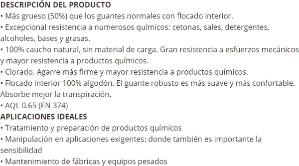 Guante Caucho Natural Ansell Extra 87955