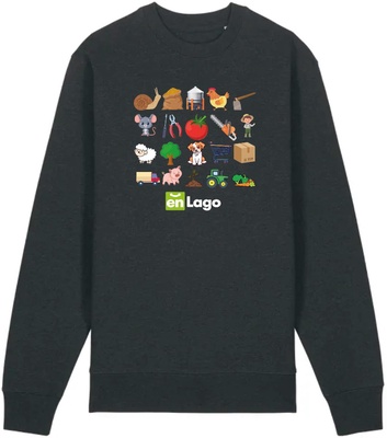 Sudadera Antracita Jaspeado Enlago Talla M