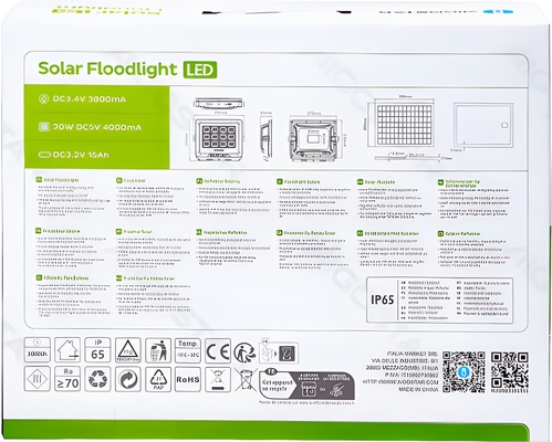Foco LED con Panel Solar 200w 6500k