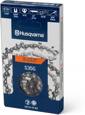 Cadena motosierra Husqvarna X-CUT S35G .325 1,5 mm (.058) 72 eslabones Cadena motosierra Husqvarna X-CUT S35G .325 1,5 mm (.058) 72 eslabones