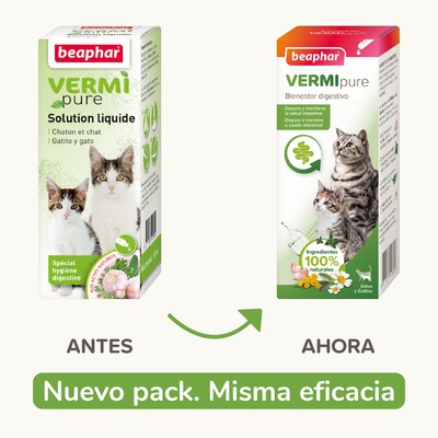 Beaphar VERMIpure Solucion Liquida Gatos y Gatitos 50ml