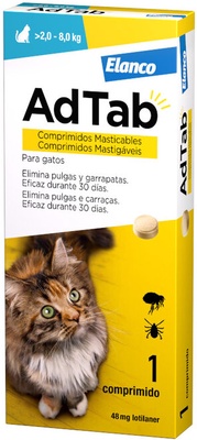 AdTab Comprimidos Masticables Antiparasitarios para Gatos 2-8 Kg