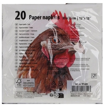 Servilletas Papel Pollo 33x33 cm 20uds