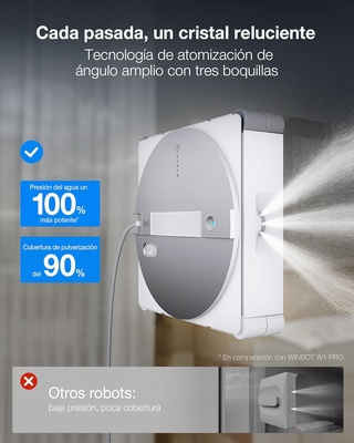 COVACS WINBOT W3 OMNI Robot Limpiacristales con Estaci�n Multifunci�n, Autolavado de Mopa, Limpieza Inteligente de Bordes, Atomizador Triple, Control v�a App, Protecci�n de 12 Fases