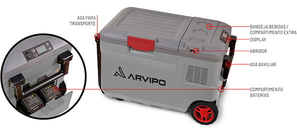 Nevera Bateria Arvipo FR37 + 2 Baterias 5 Ah