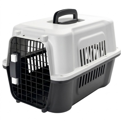 Transportin Avion Perros y Gatos Blanco/Negro Hasta 10kg