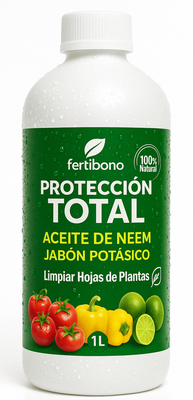 Proteccion Total Jabon Potasico + Aceite de Neem Plantas 1 Litro