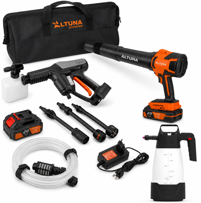 Pack limpieza Altuna AH01 + AS01 + IK e Foam Pro 2 · 2 baterías 4 Ah y 2 cargadores Pack limpieza Altuna AH01 + AS01 + IK e Foam Pro 2 · 2 baterías 4 Ah y 2 cargadores