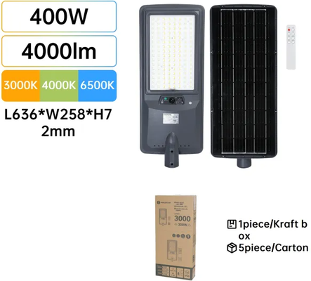 Farola Solar Led Exterior 400 W con Sensor de Movimiento 