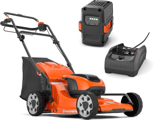 Pack cortac�sped autopropulsado Husqvarna LC142iS 42 cm + 2 bater�as B140 4 Ah y cargador C80