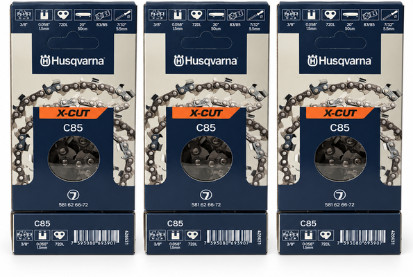 Pack 3 cadenas de motosierra Husqvarna X-CUT C85 72 eslabones � 3/8 � 1,5 mm